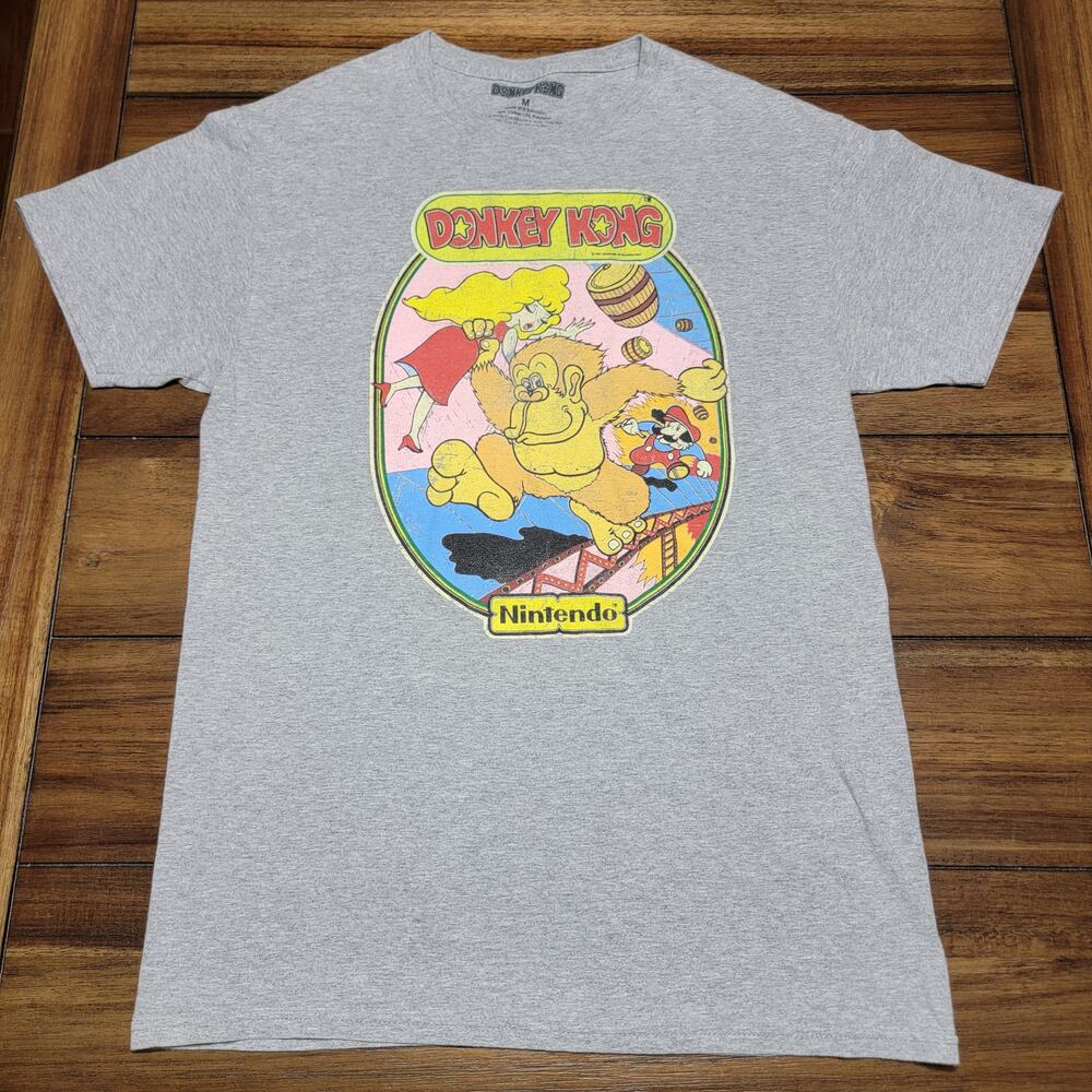 Donkey Kong Grey Unisex Tee Nintendo - Size Medium